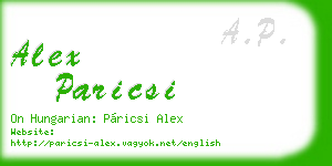 alex paricsi business card